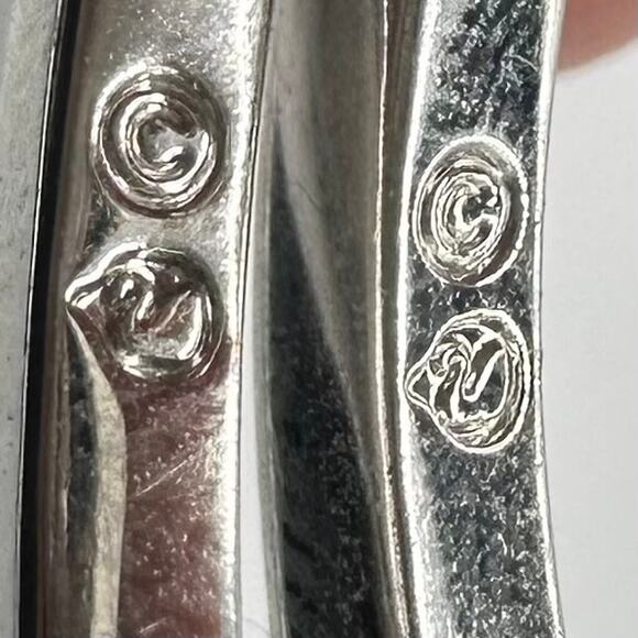 Swarovski Swan silver tone clear Austrian crystals hoop hoops post earrings - Picture 7 of 8